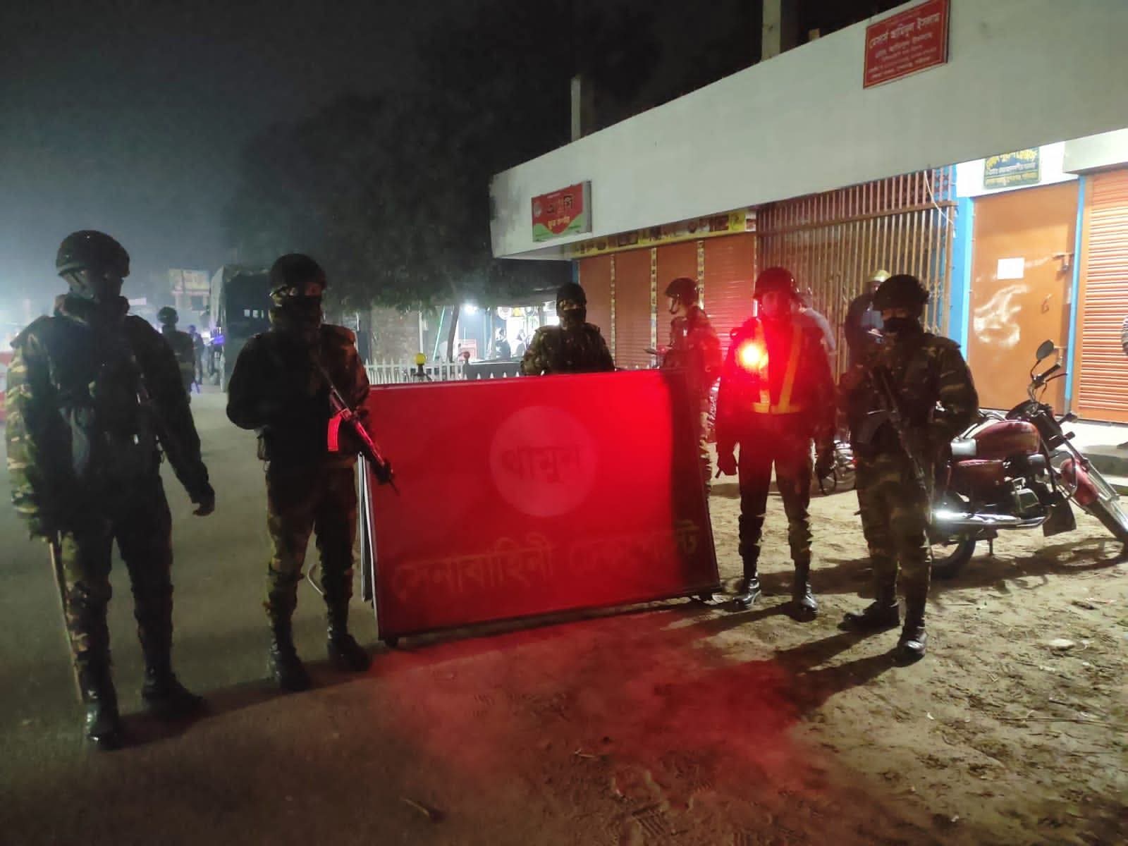 ত্রয়োদশ জাতীয় সংসদ নির্বাচন অবাধ,সুষ্ঠু ও শান্তিপূর্ন করতে সুন্দরগঞ্জে যৌথ বাহিনীর নিরাপত্তা কার্যক্রম জোরদার