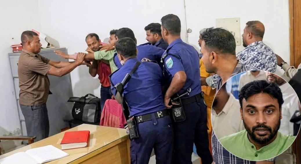 গাইবান্ধায় থানায় ঢুকে জামায়াত নেতার হামলা, ওসিসহ আহত ৮