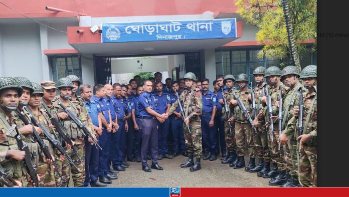 ঘোড়াঘাট থানা থেকে সরিয়ে নেওয়া হলো সেনা সদস্যদের