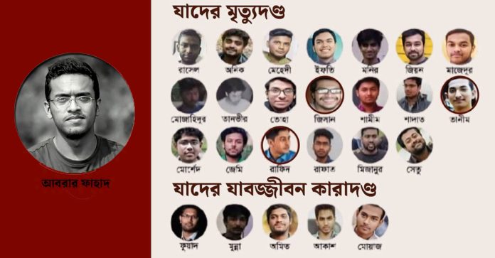 আবরার ফাহাদ হত্যা মামলাঃ ২০ আসামিরই মৃত্যুদণ্ড বহাল