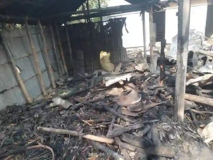 পীরগাছায় অগ্নিকান্ডে পুড়ে ছাই দিন মজুরের বসতবাড়ি ও গরু-ছাগল