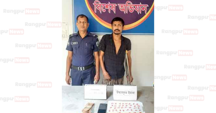 উলিপুরে ২০ মাদক মামলার আসামি গ্রেফতার