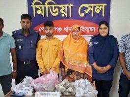 গাইবান্ধায় গাঁজাসহ জামাই শ্বাশুরী আটক