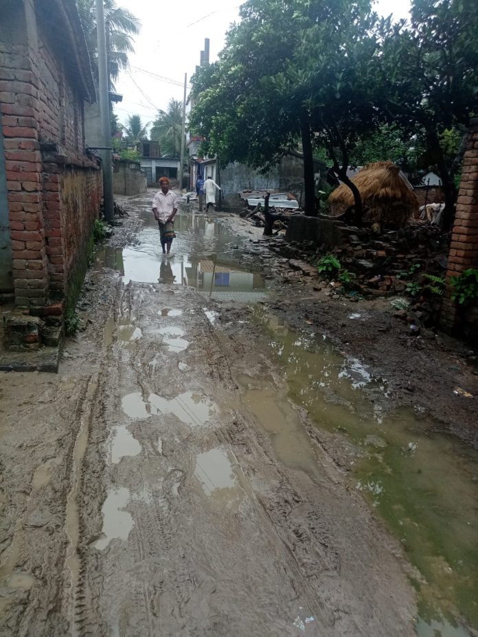 ঘোড়াঘাট কামাল ডুবাঘাট-চাঁদপাড়া রাস্তার বেহাল দশা, জনদুর্ভোগ চরমে