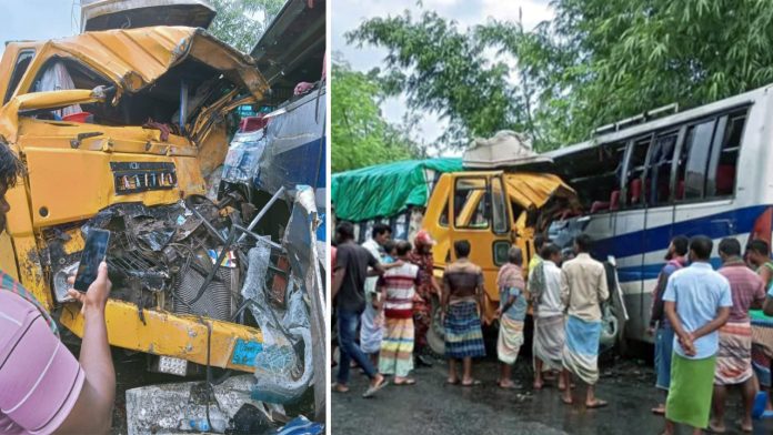 পাবনায় বাস-ট্রাক সংঘর্ষ, নিহত ৩