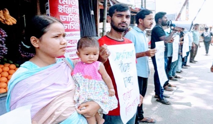 সোহাগ হত্যাকাণ্ড, জড়িতদের দৃষ্টান্তমূলক শাস্তির দাবিতে গাইবান্ধায় মানববন্ধন